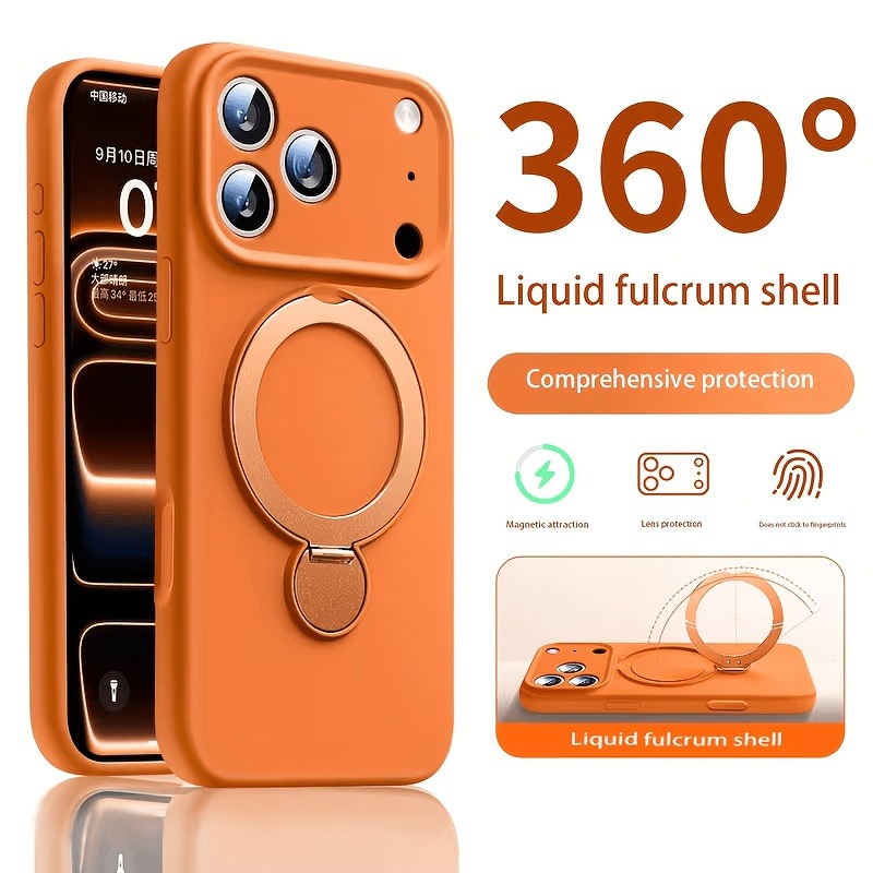 Liquid Silicone Magnetic Phone Case - 360 Magnetic Stand Liquid Silicone Phone