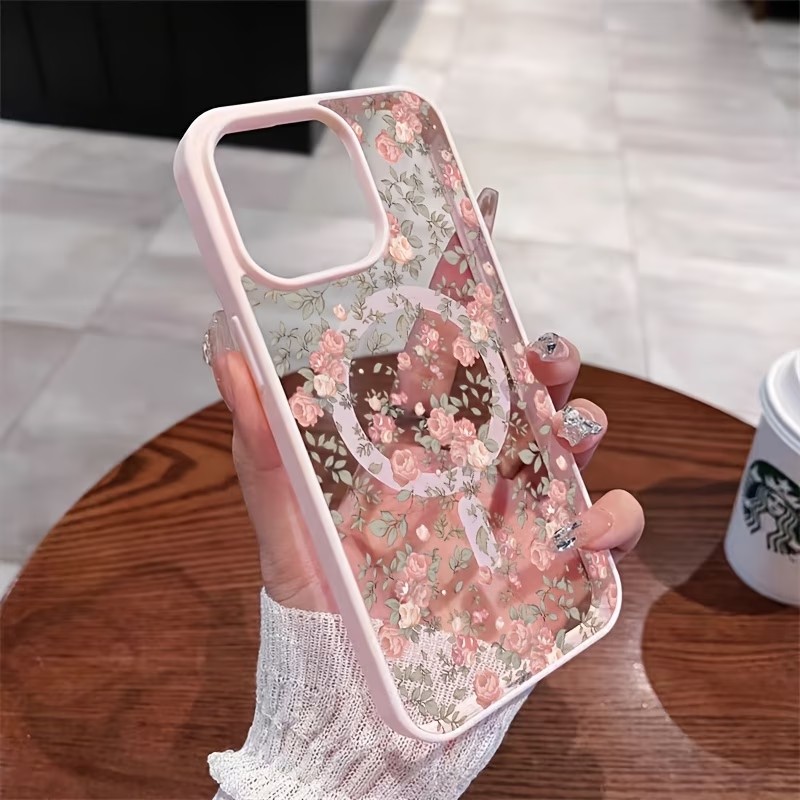 Pink Tiny Rose Clear Magnetic  - огляд і ціна Clear Shockproof Bumper Case